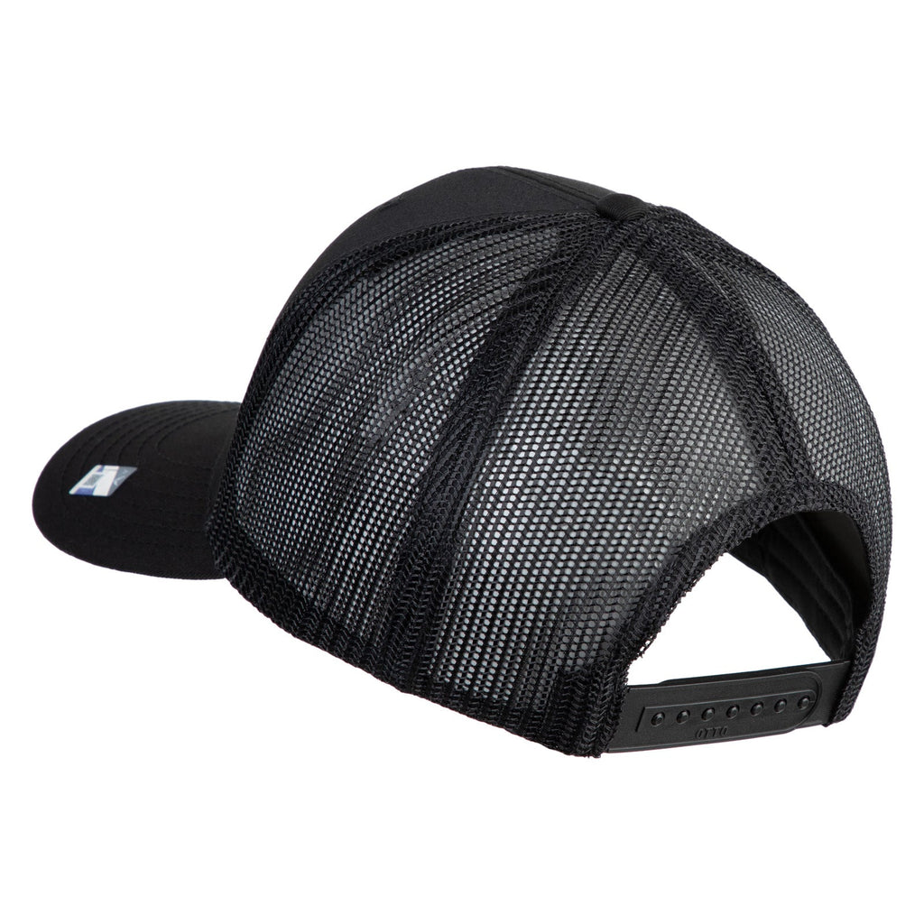 Black mesh cap on a white background