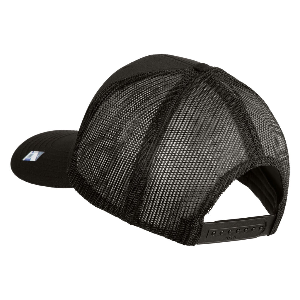 Black mesh cap on a white background