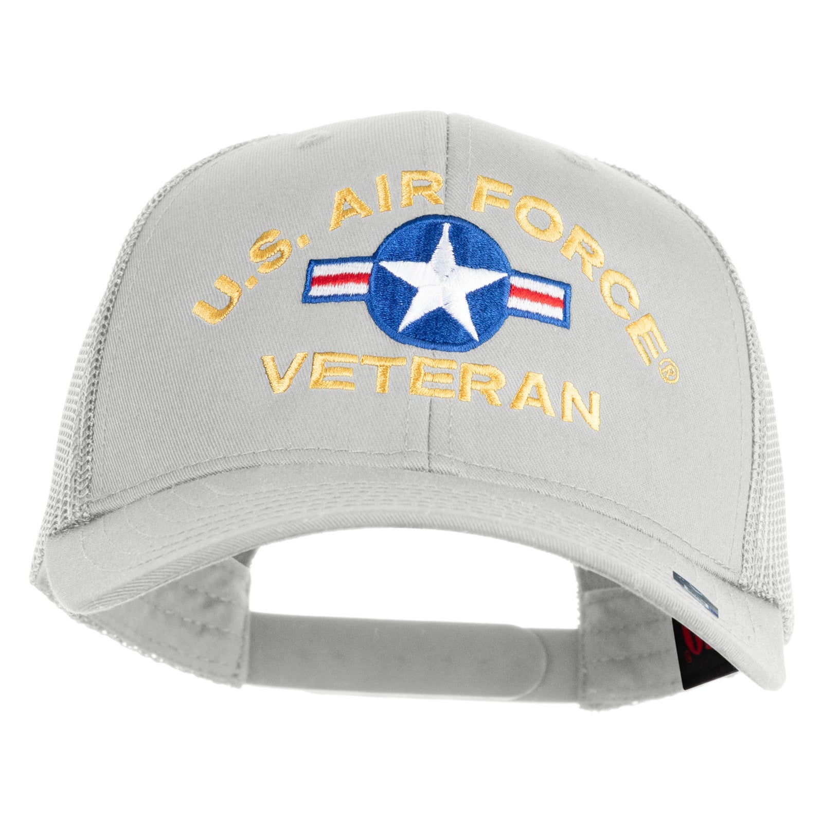 Gray cap with U.S. Air Force Veteran text and logo on a white background