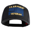 US Air Force Veteran Flag Embroidered Solid Cotton Twill Mesh Prostyle Cap