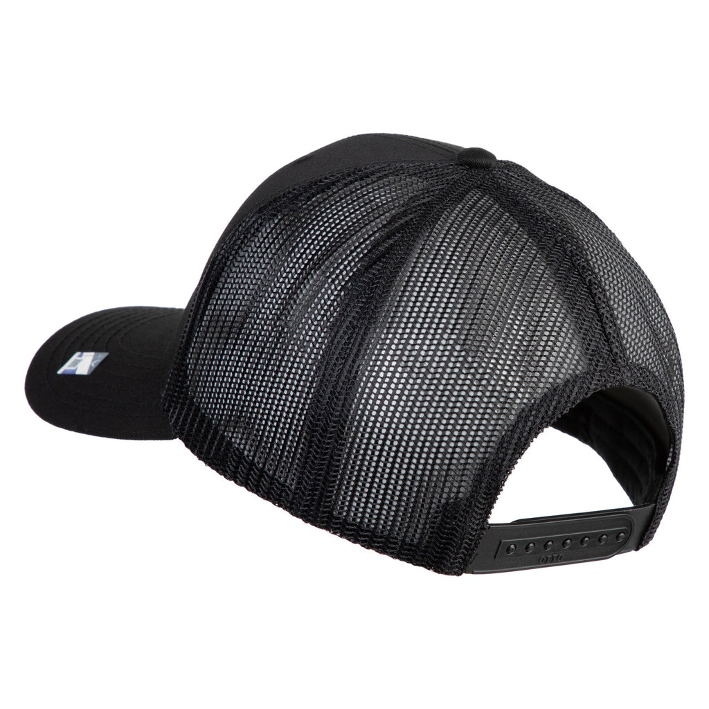 Black mesh cap on a white background