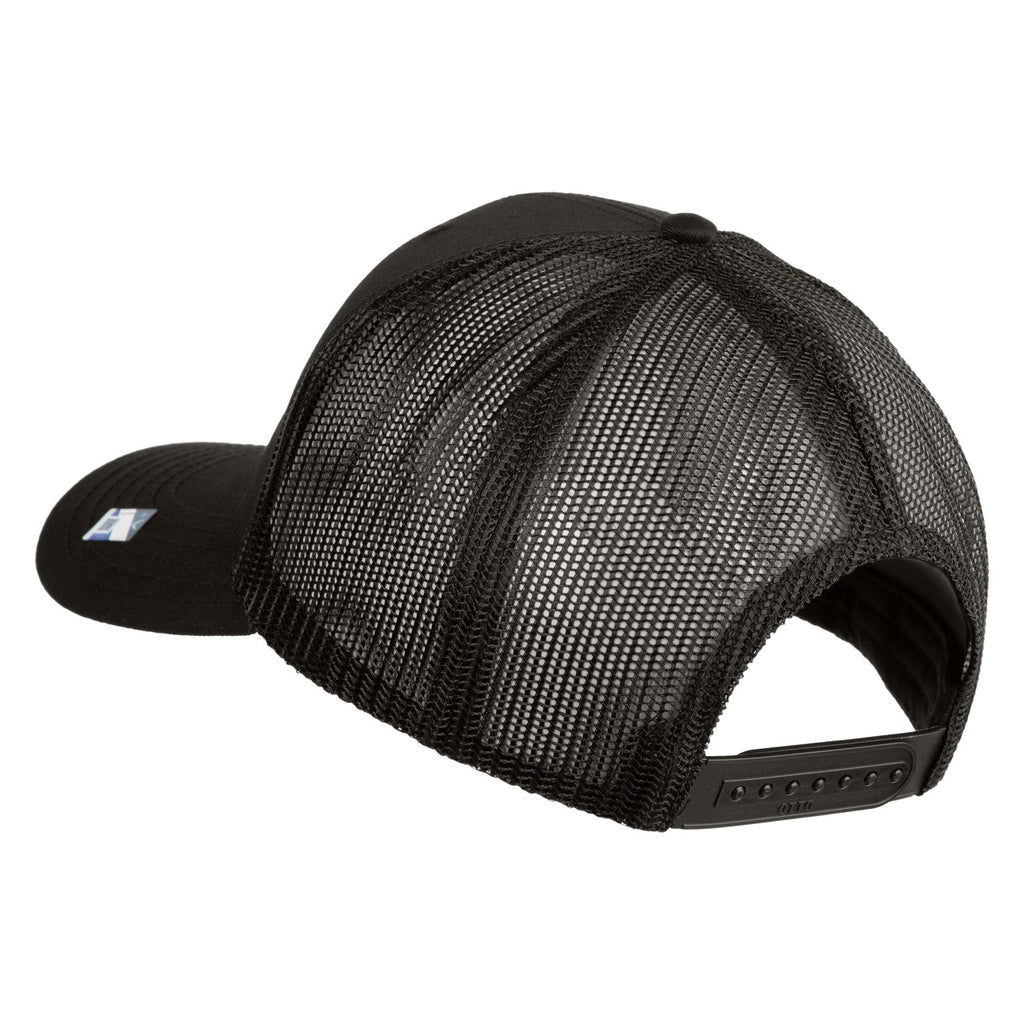 Black mesh cap on a white background