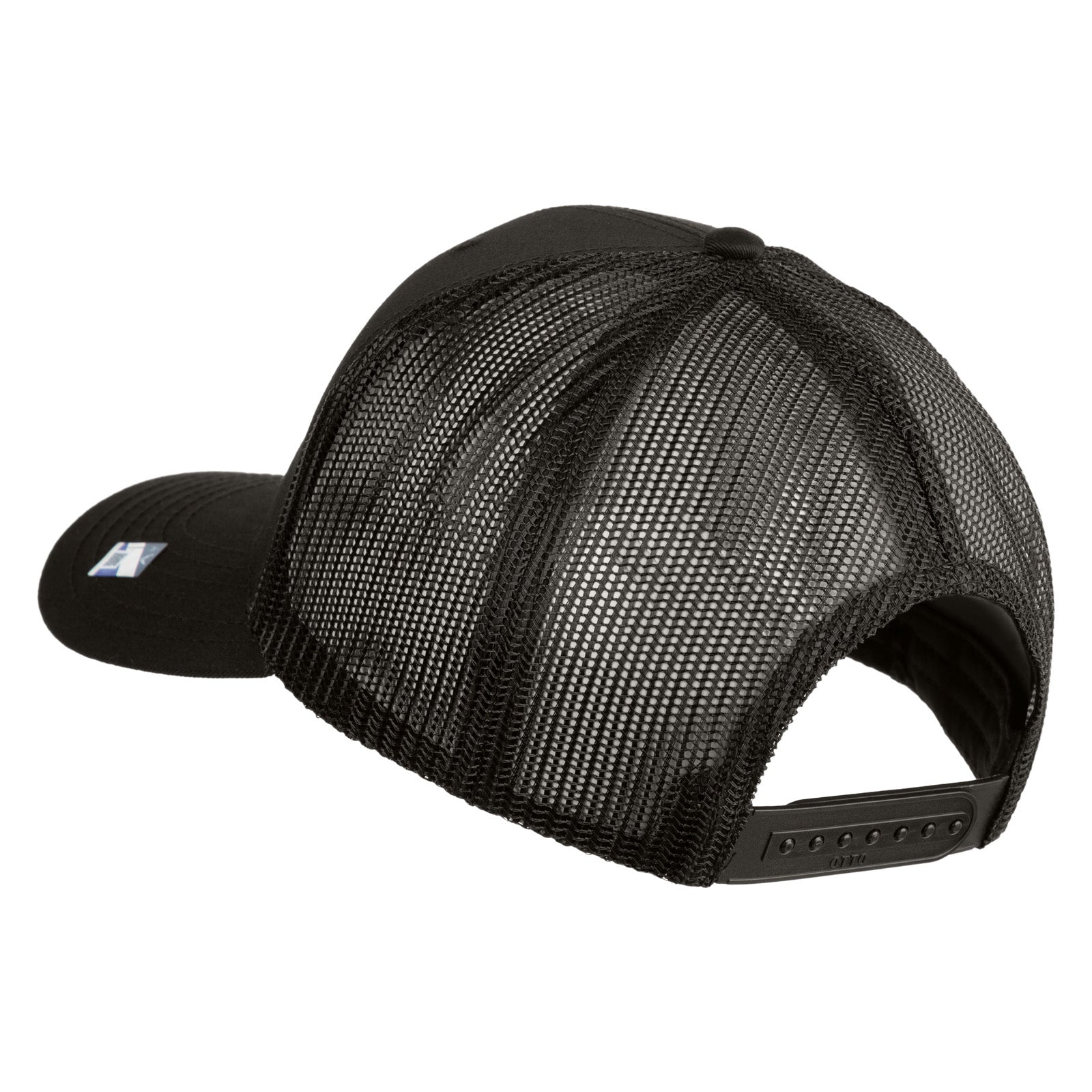 Black mesh cap on a white background