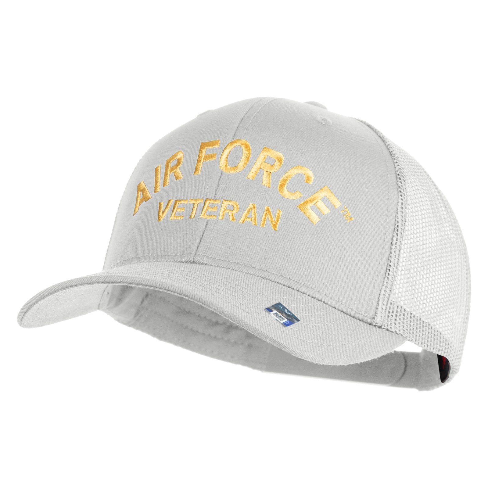Gray cap with 'Air Force Veteran' text on a white background