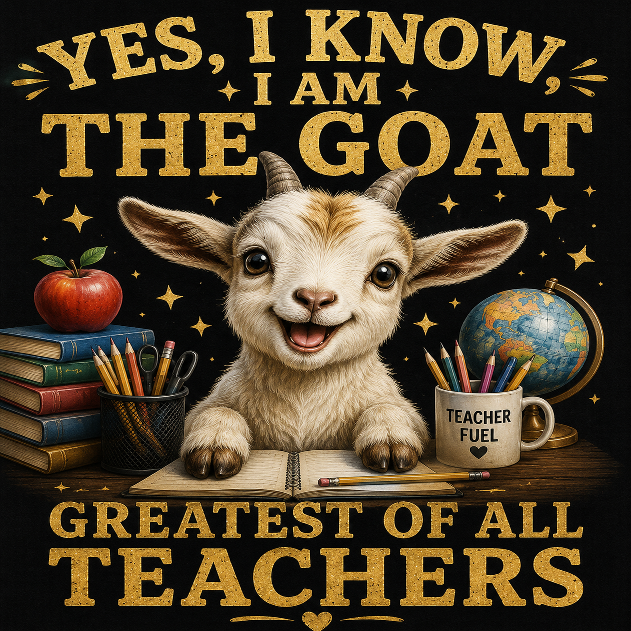Funny Teacher G.O.A.T. T-Shirt | Greatest Of All Teachers Graphic Tee