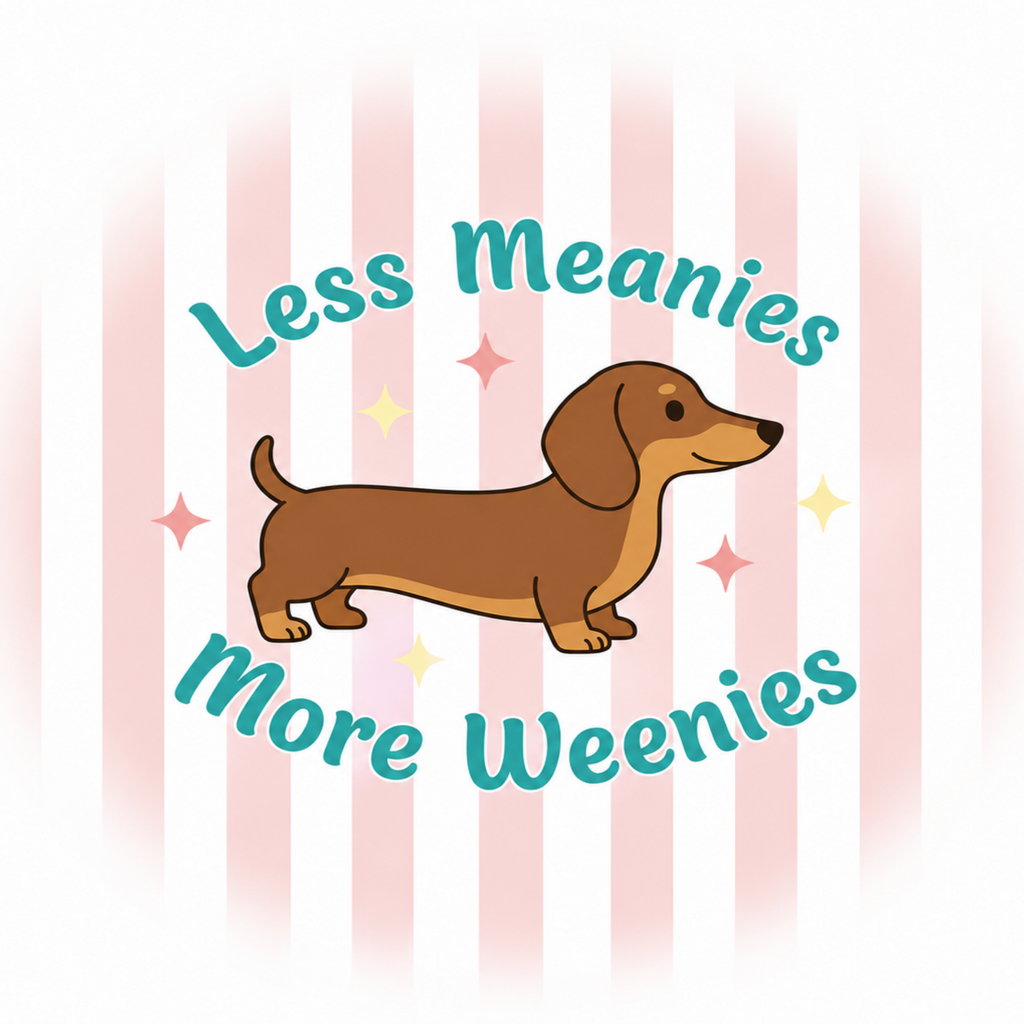 Less Meanies More Weenies Funny Dachshund Lover T-Shirt – Cute Wiener Dog Graphic Tee