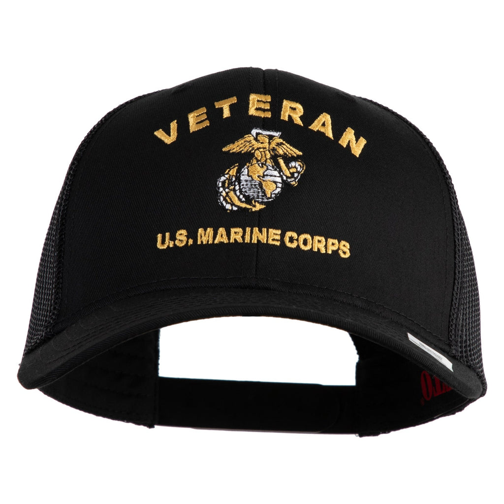Veteran US Marine Corps Embroidered Solid Cotton Twill Mesh Prostyle Cap