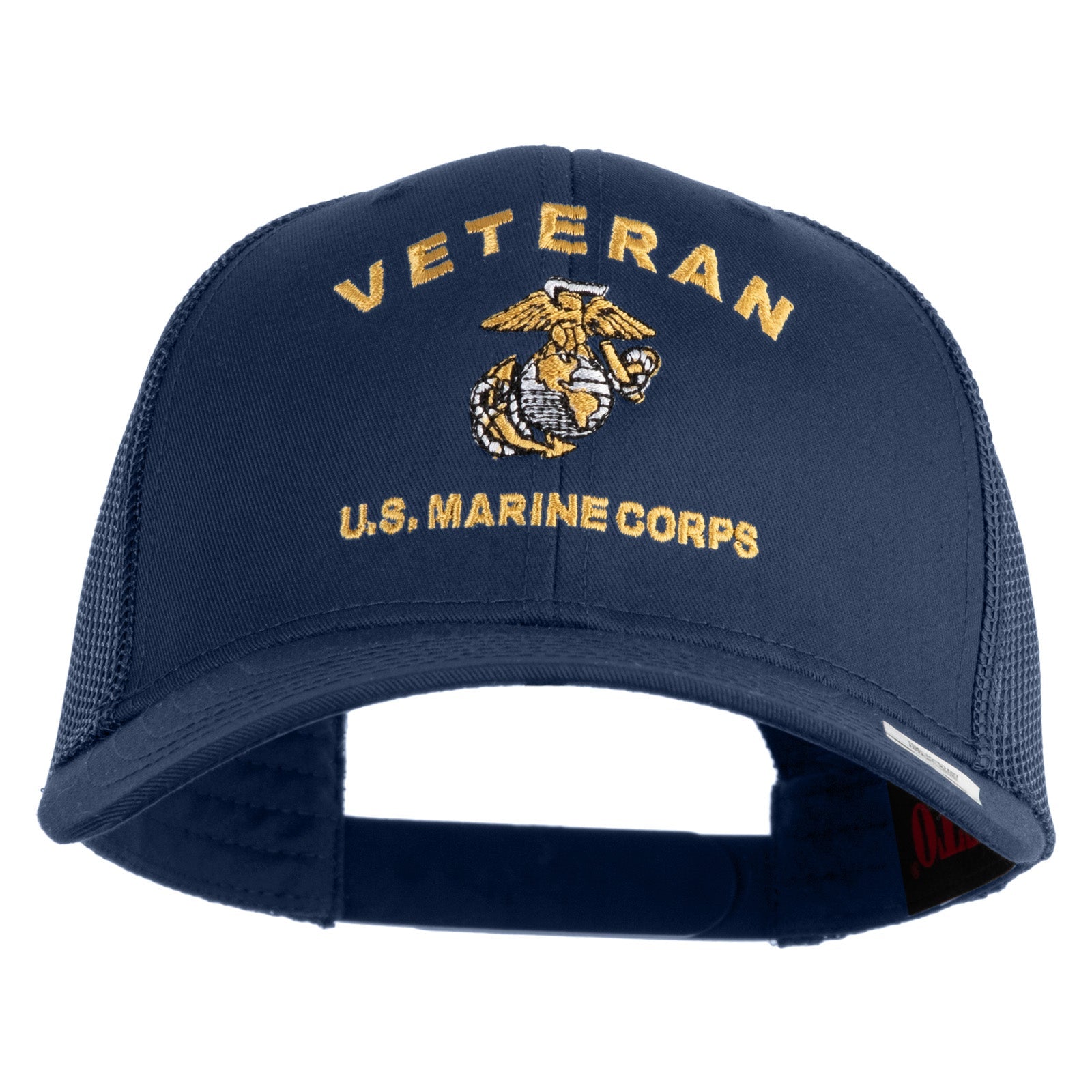 Veteran US Marine Corps Embroidered Solid Cotton Twill Mesh Prostyle Cap