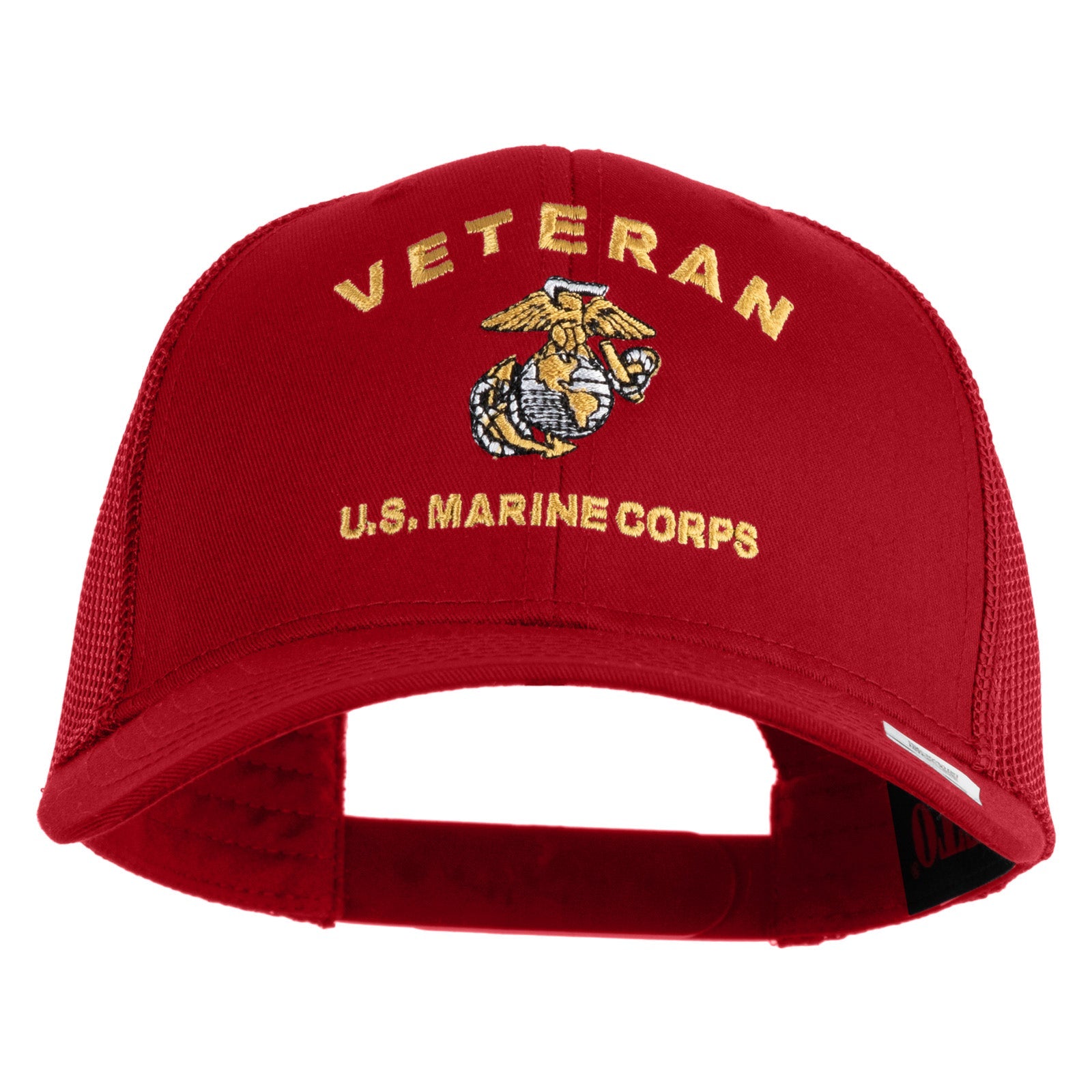 Veteran US Marine Corps Embroidered Solid Cotton Twill Mesh Prostyle Cap