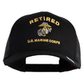 Black cap with 'Retired U.S. Marine Corps' text and emblem on a white background