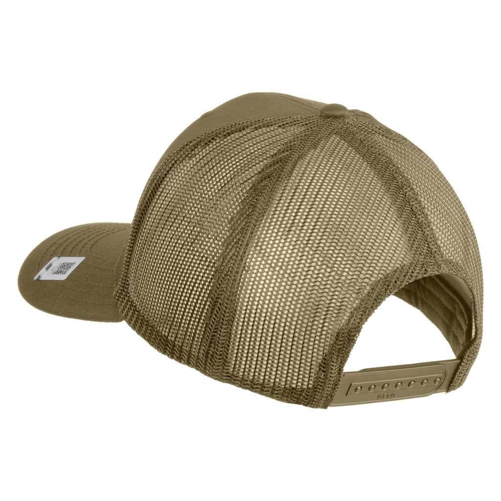 Khaki mesh cap on a white background