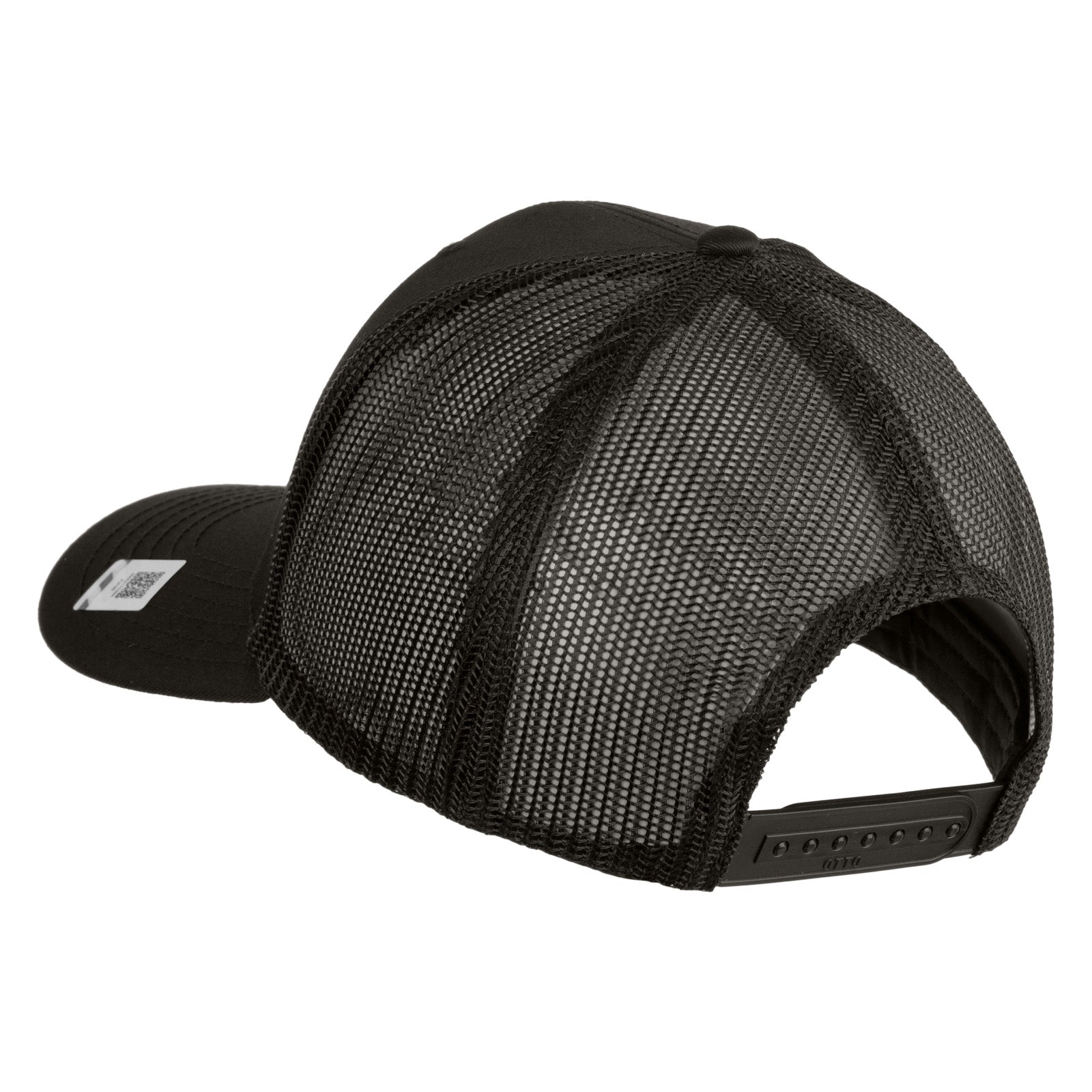 Black mesh cap on a white background