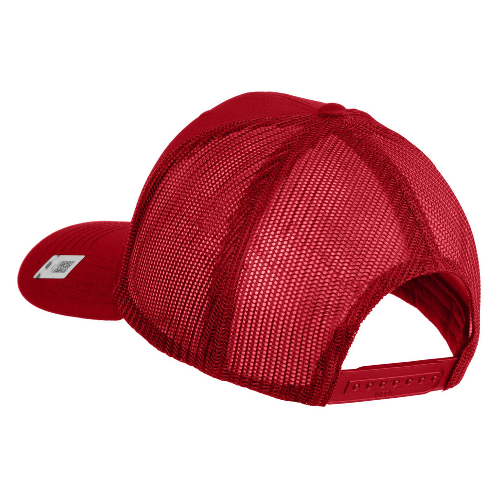 Red mesh cap on a white background