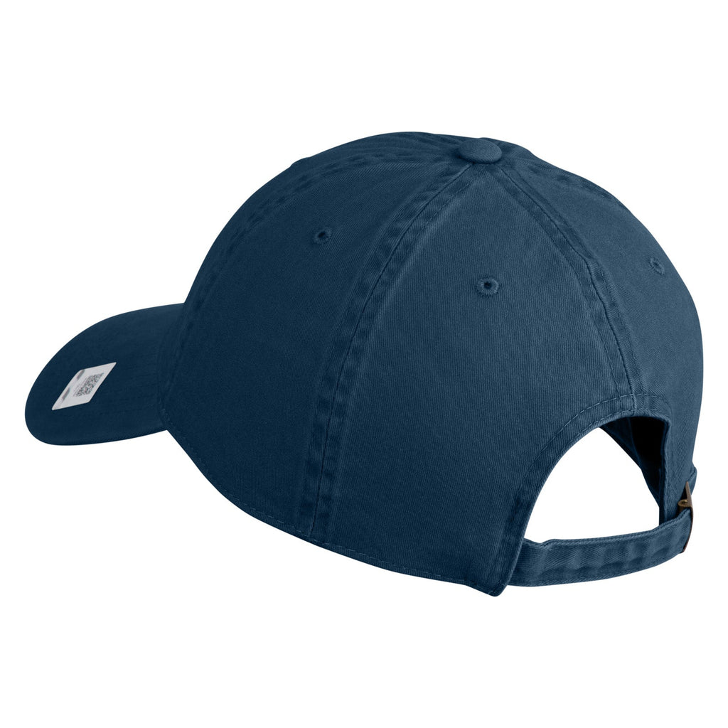Navy blue baseball cap on a white background