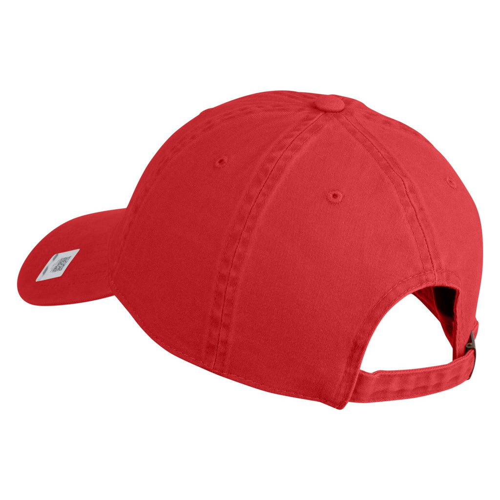 Red baseball cap on a white background