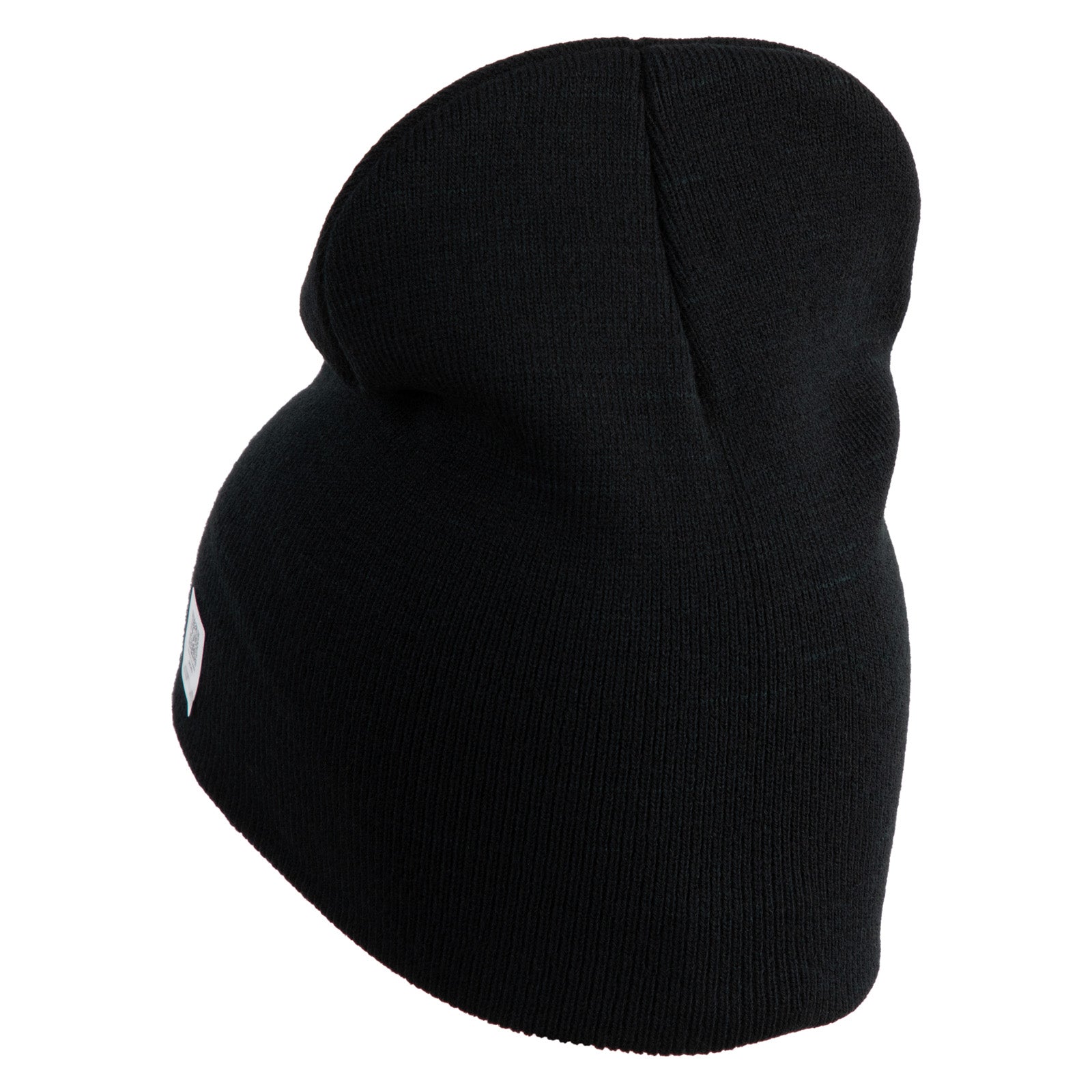 Black knit balaclava on a white background