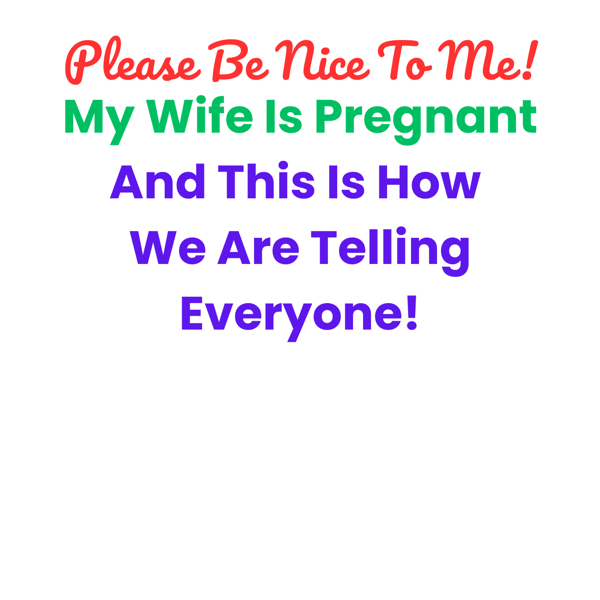 Text message on a white background with colorful text.