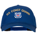 Blue U.S. Coast Guard cap with emblem and text on a white background