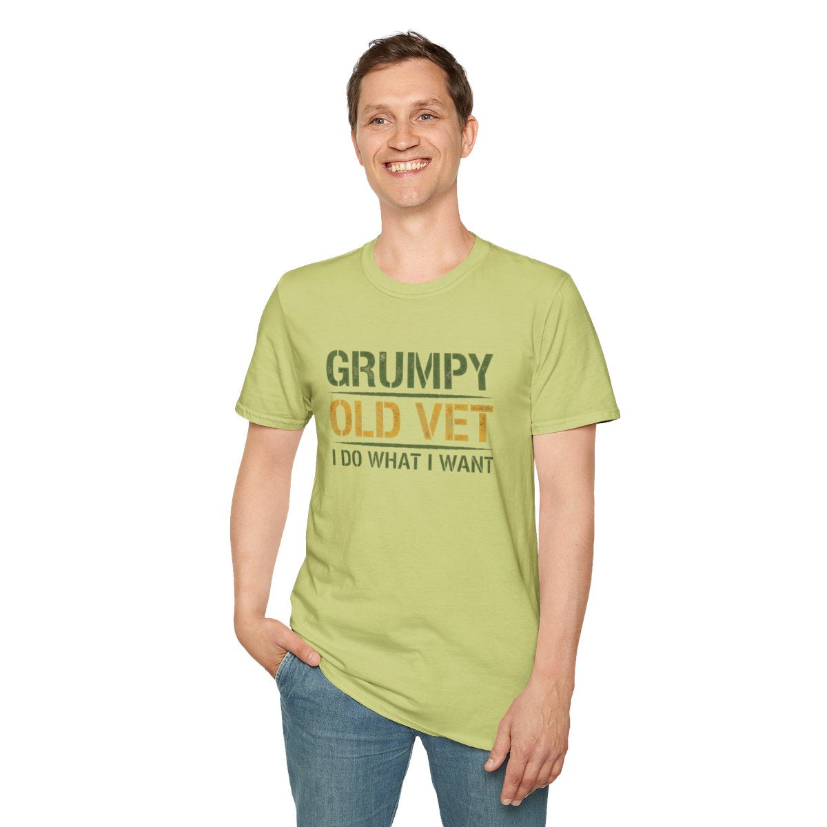 Grumpy Old Vet, I Do What I Want, Funny Veteran T-Shirt, Military Humor Gift, Gildan Softstyle 64000, Tee