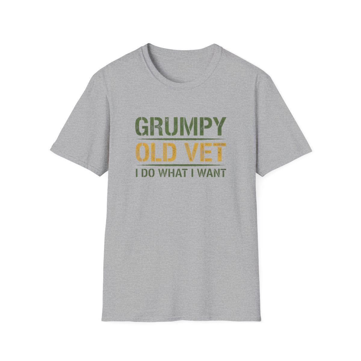 Grumpy Old Vet, I Do What I Want, Funny Veteran T-Shirt, Military Humor Gift, Gildan Softstyle 64000, Tee
