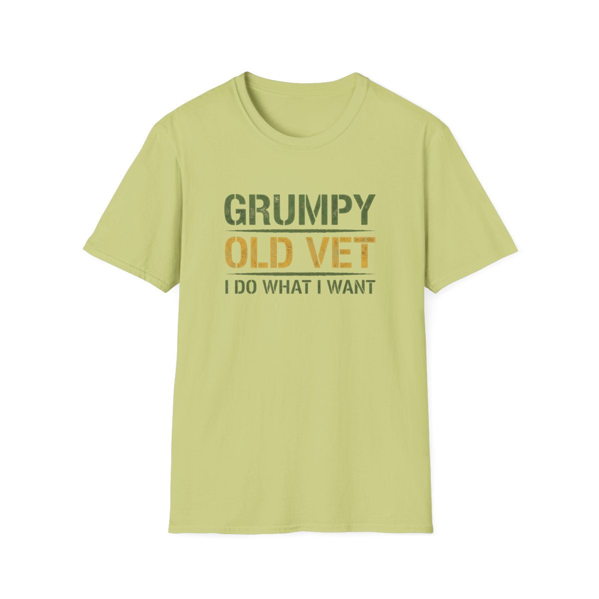 Grumpy Old Vet, I Do What I Want, Funny Veteran T-Shirt, Military Humor Gift, Gildan Softstyle 64000, Tee