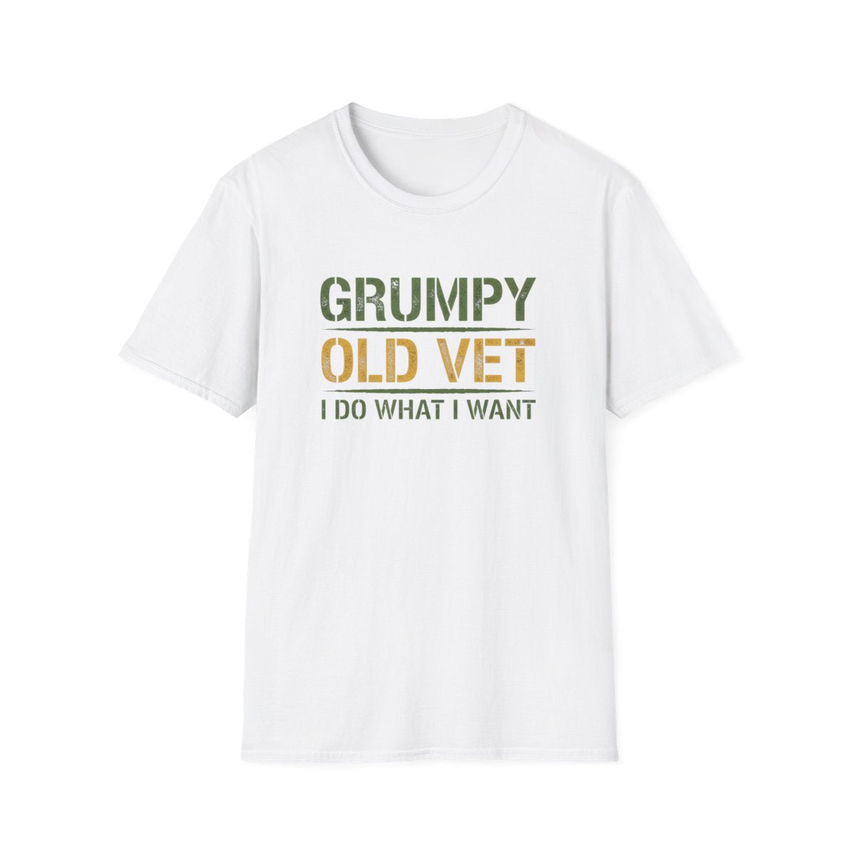 Grumpy Old Vet, I Do What I Want, Funny Veteran T-Shirt, Military Humor Gift, Gildan Softstyle 64000, Tee