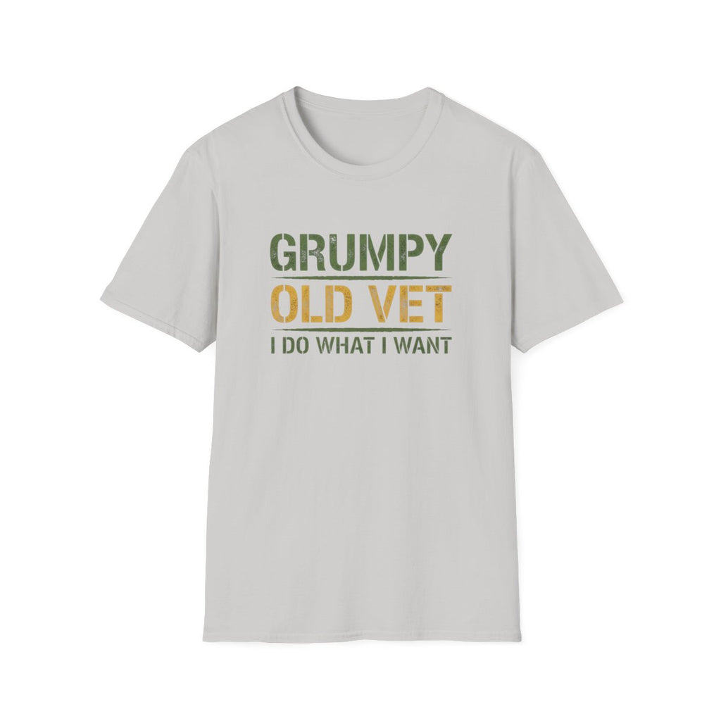 Grumpy Old Vet, I Do What I Want, Funny Veteran T-Shirt, Military Humor Gift, Gildan Softstyle 64000, Tee