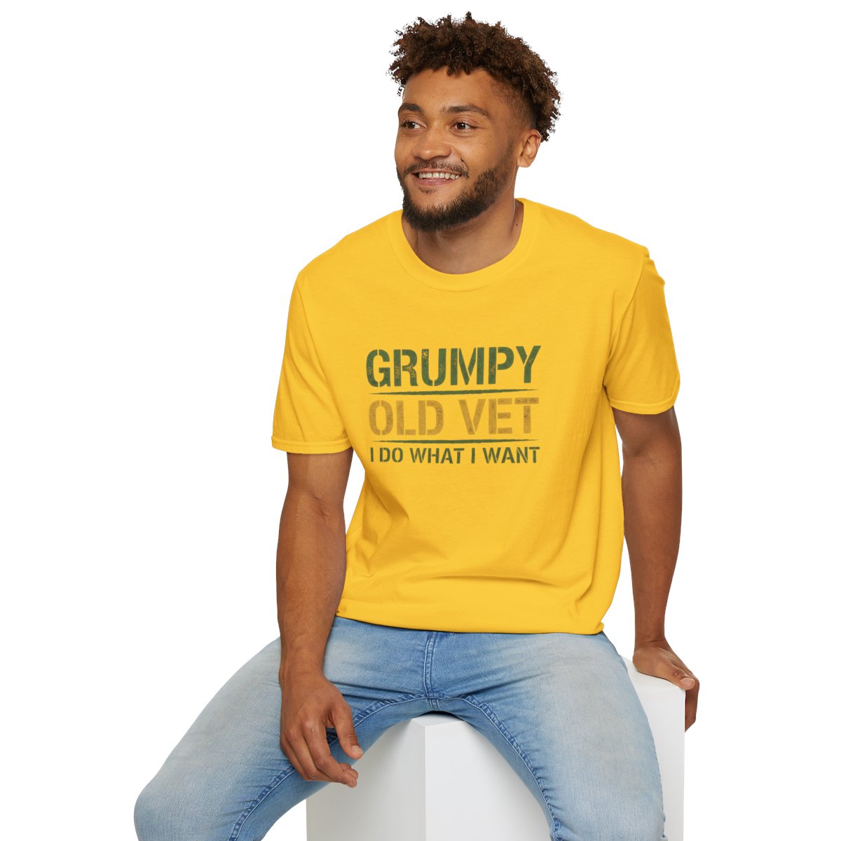 Grumpy Old Vet, I Do What I Want, Funny Veteran T-Shirt, Military Humor Gift, Gildan Softstyle 64000, Tee