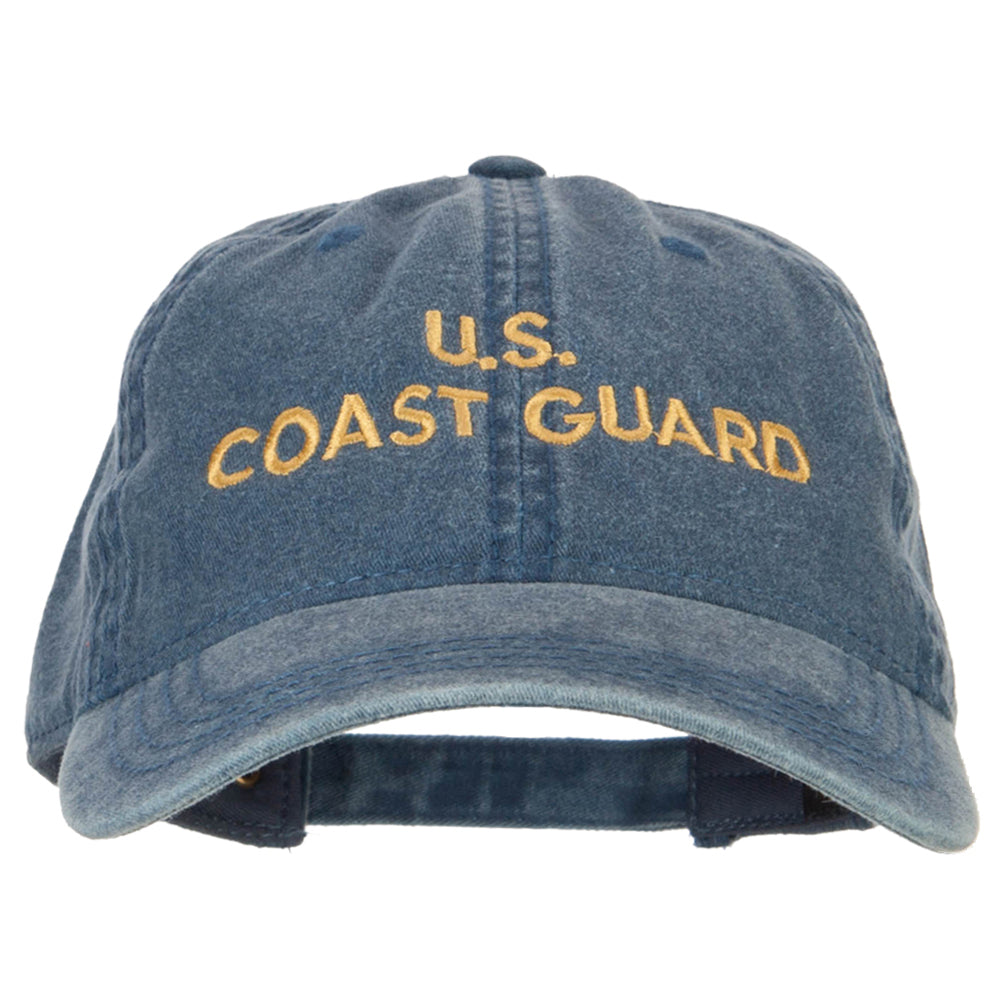 Blue cap with 'U.S. Coast Guard' text on a white background