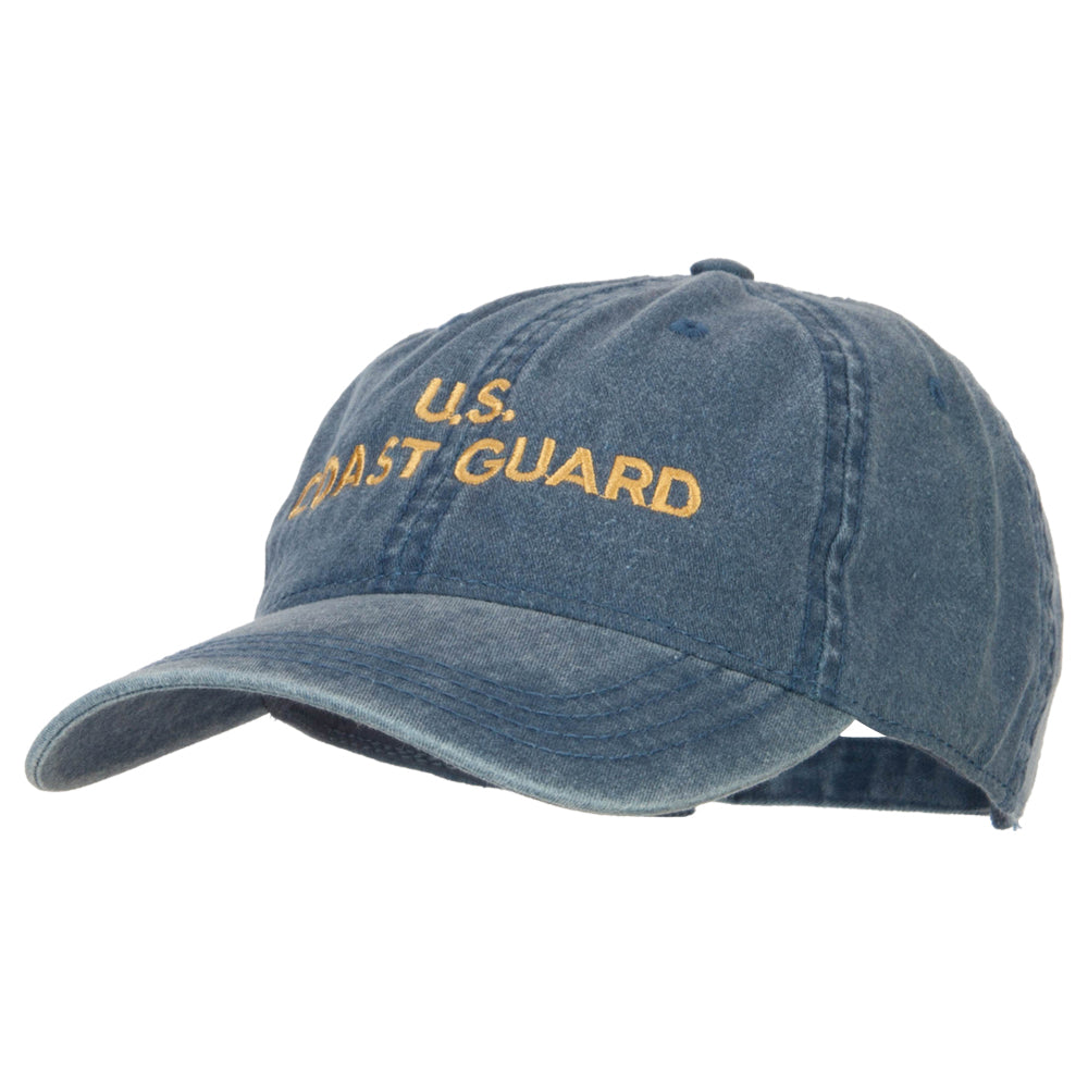 Blue cap with 'U.S. Coast Guard' text on a white background
