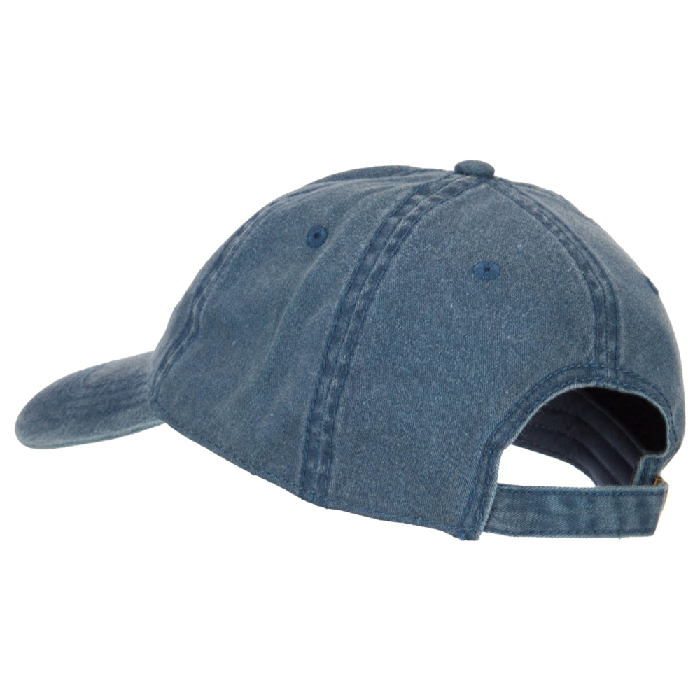 Blue denim cap on a white background