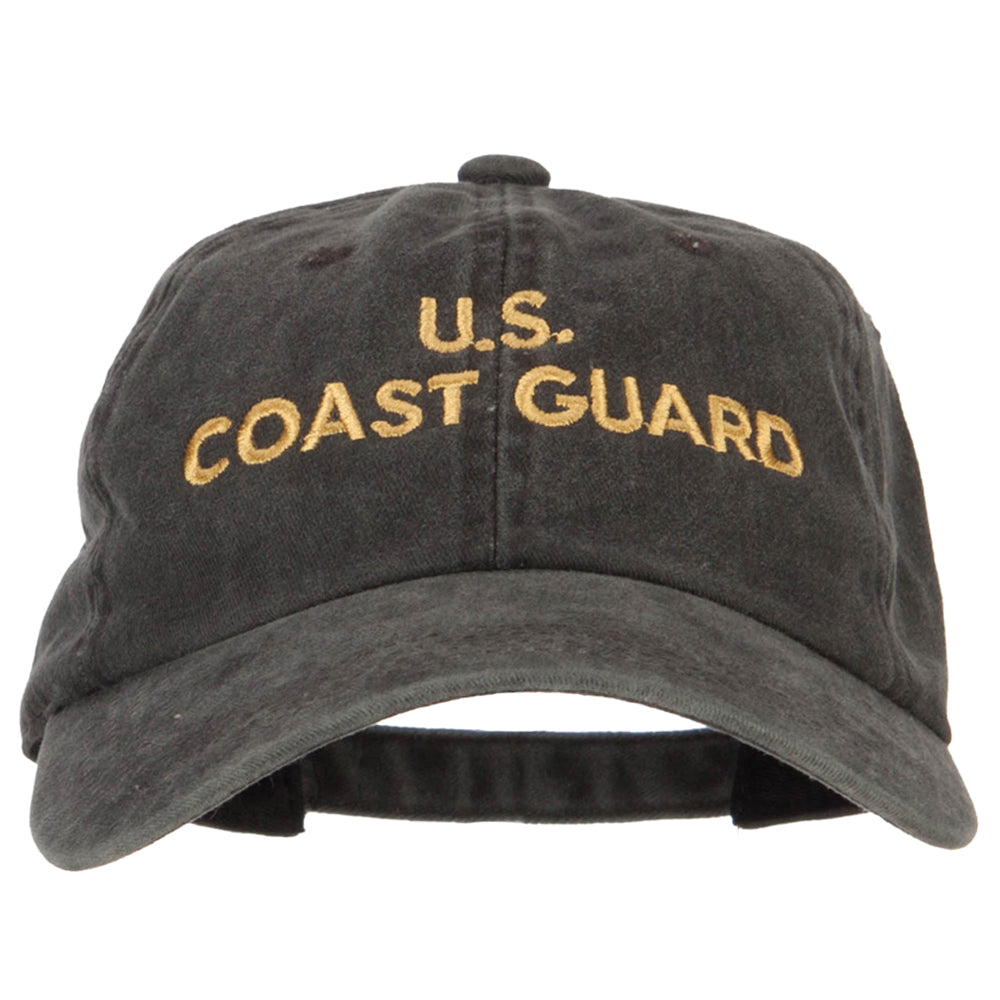 Dark gray cap with 'U.S. Coast Guard' embroidered in yellow on a white background