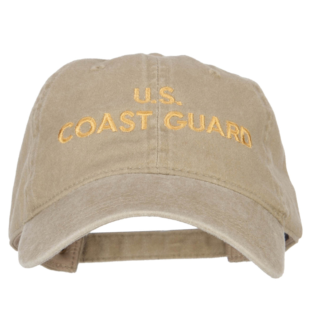 Beige cap with 'U.S. Coast Guard' embroidery on a white background