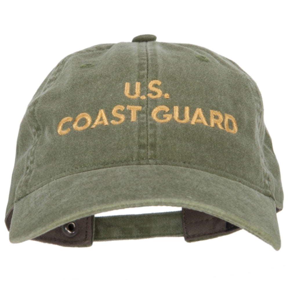 Green cap with 'U.S. Coast Guard' text on a white background