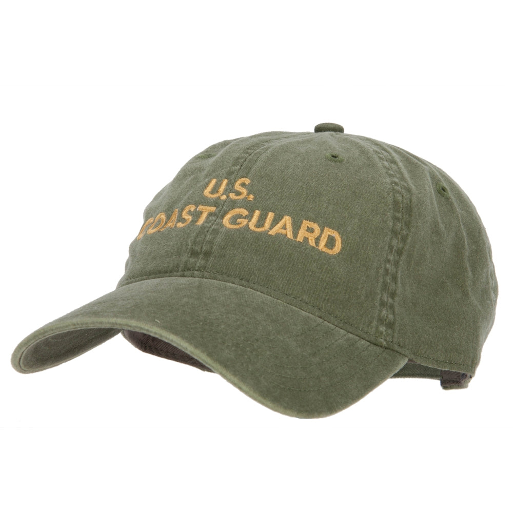 Green cap with 'U.S. Coast Guard' text on a white background